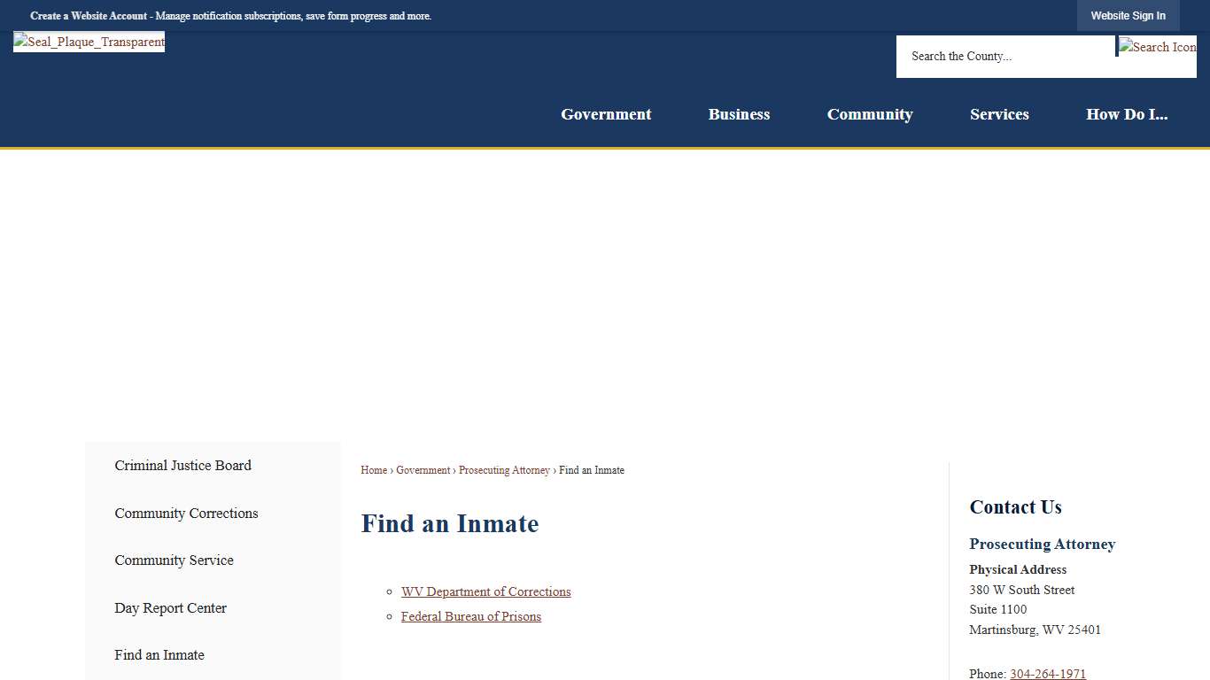 Find an Inmate | Berkeley County, WV