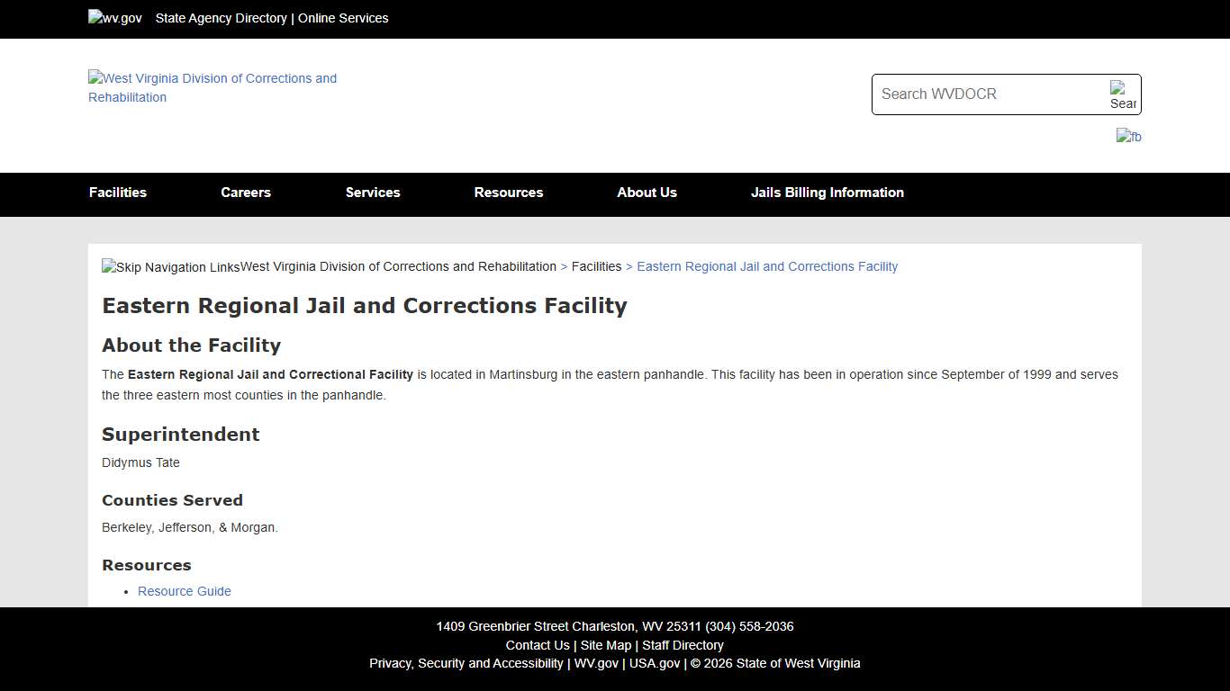 Eastern Regional Jail and Corrections Facility